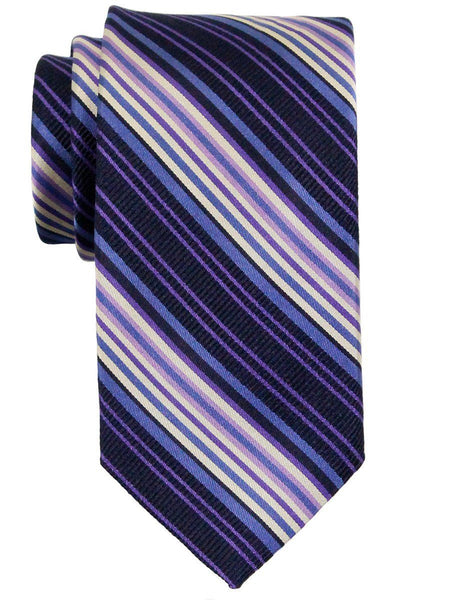 Heritage House 23174 100% Silk Boy's Tie - Stripes - Blue / Purple / N ...