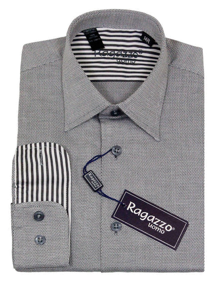 Ragazzo 23227 100% Cotton Boy's Dress Shirt - Checkered Box Weave - Gr ...