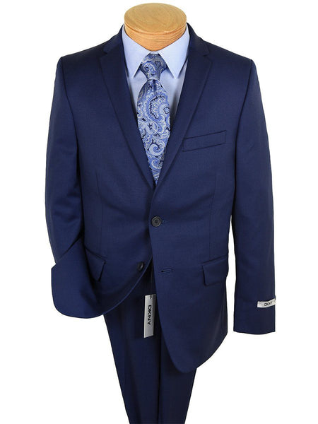 DKNY 23419 100% Wool Boy's Slim Fit Suit - Solid - Blue - Heritage ...