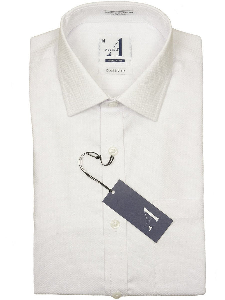 Boys Dress Shirts by Alviso in White - Waffle Weave - Wrinkle Free ...