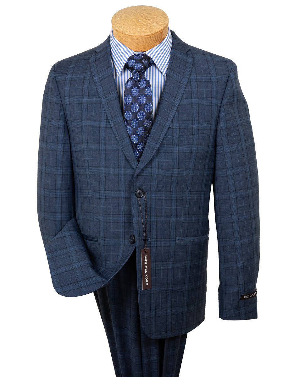 michael kors blue plaid suit