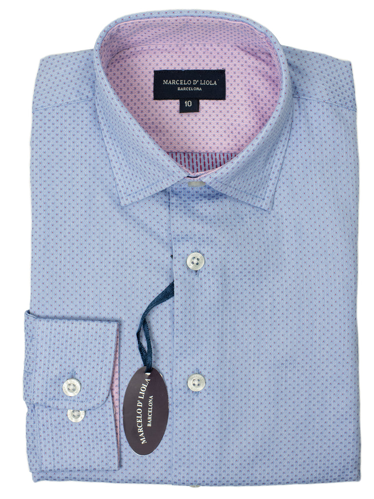 Leo & Zachary 29468 Boy's Dress Shirt- Neat- Blue - Heritage House Boy ...