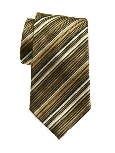 Heritage House 8711 Black/Gold/Tan Boy's Tie - Stripe - 100% Woven Sil ...
