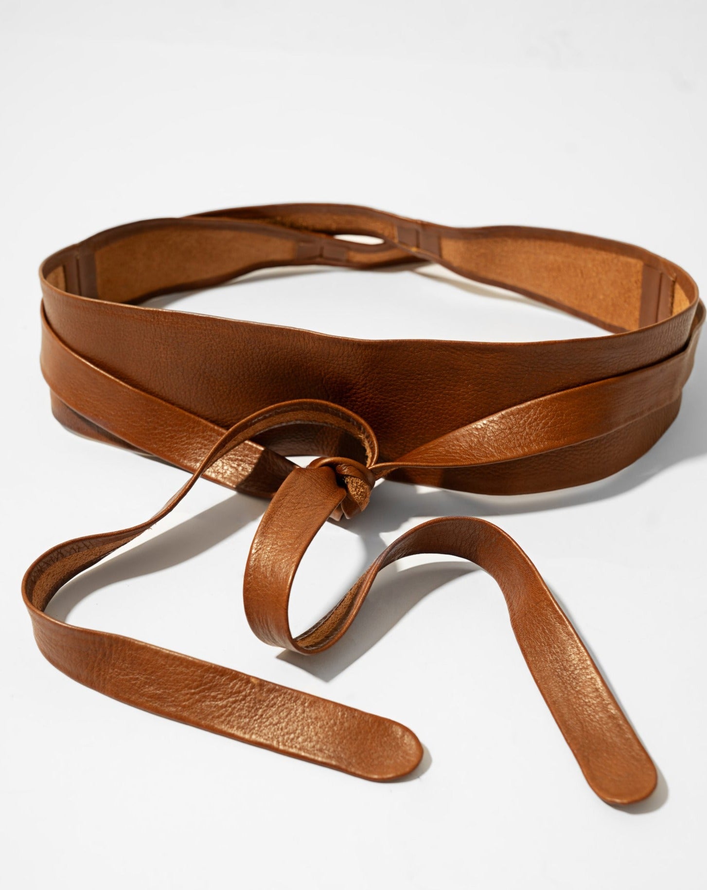 Wrap Belt | Wrap Cognac Belt | Women's Leather Belt Extra Length