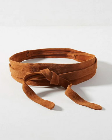 Cognac Leather Suede Belt