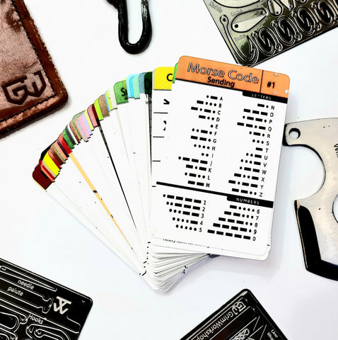 Use the Morse Code Card like a Morse Code Cheat Sheet that fits in your wallet