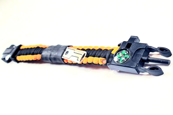 Fire Starter Paracord Survival Bracelet : EDC firestarter Bracelet with Compass and More