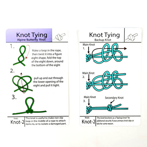 Knot Tying Tip Card : How to Tie a Alpine Butterfly Knot / How to Tie a Backup Knot