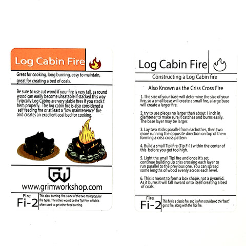 Log Cabin Fire Method Tip Card