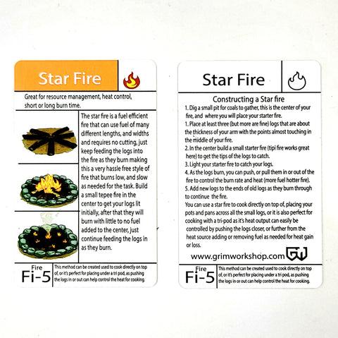 how to make a star fire firecraft tip card