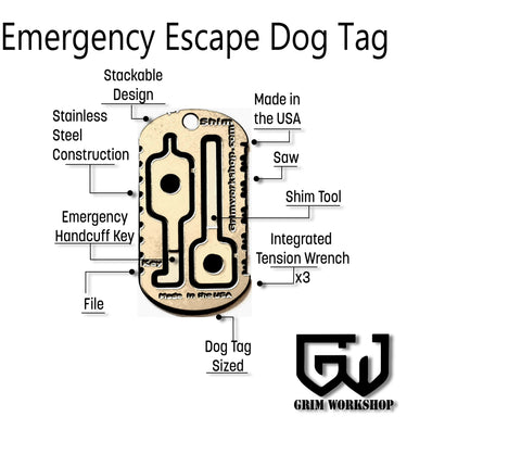 sere necklace. Emergency esacpe and evasion tools on a tactical necklace escape kit.