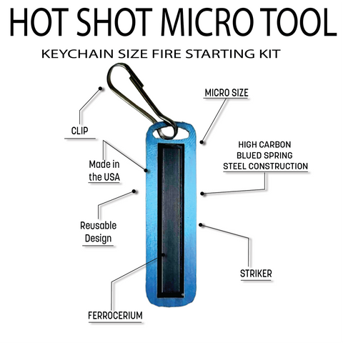 Hot Shot keychain ferro rod firestarter keychain fire starter kit