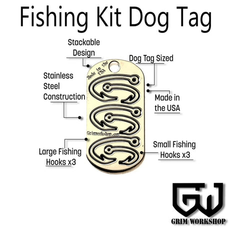 Fishing hook necklace survival fishing dog tag hooks
