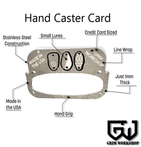 grim workshop card caster handline reel for a survival fishing kit