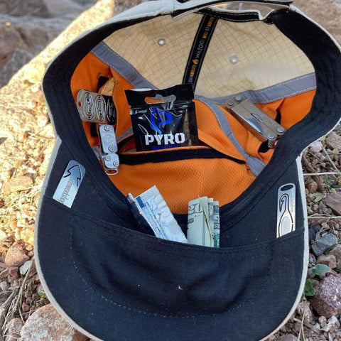 Wazoo Cache Cap edc hats with pockets 6 easy access hidden pockets on the wazoo stash hat.