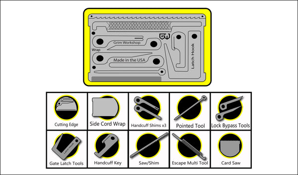 sere card credit card size urban escape and evasion kit with small bypass and escape kit