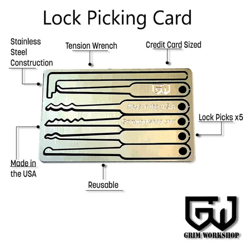 Lock Pick Card Wallet Lock Pick Set | Wallet lock picking set with a credit card pick set