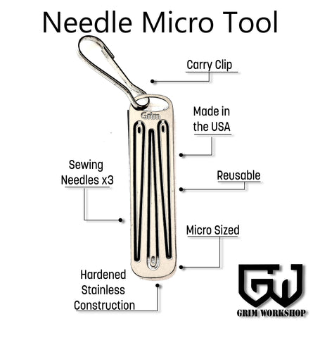 Mini Hand Sewing Kit Adaptive Sewing Tools - Crewel Needles, Bow