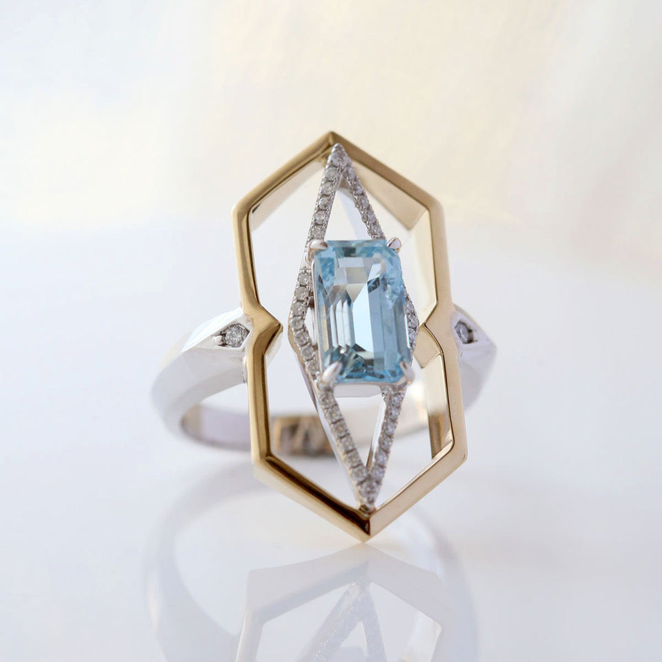 aquamarine custom ring