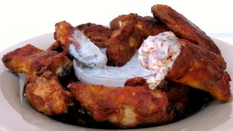 Carolina Reaper wings dipped in ranch