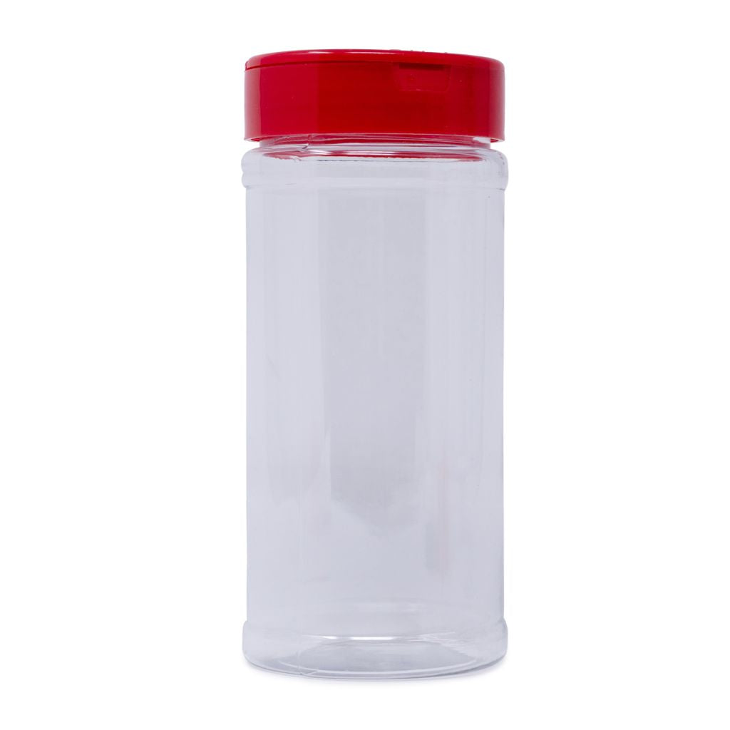 Spice Bottle 2oz (4fl.oz) Clear PET with Sift & Spoon Red Lid