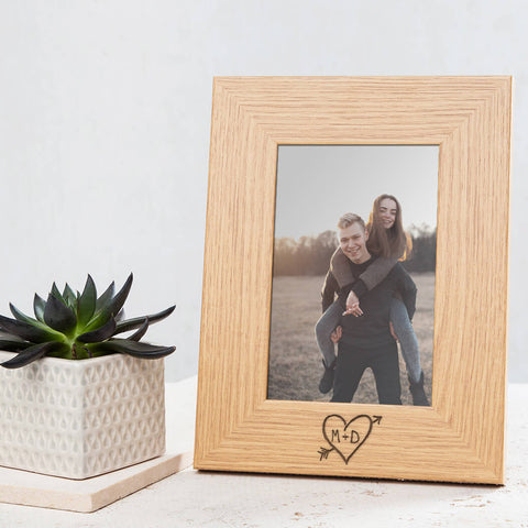 Dust & Things Personalised Heart Oak frame