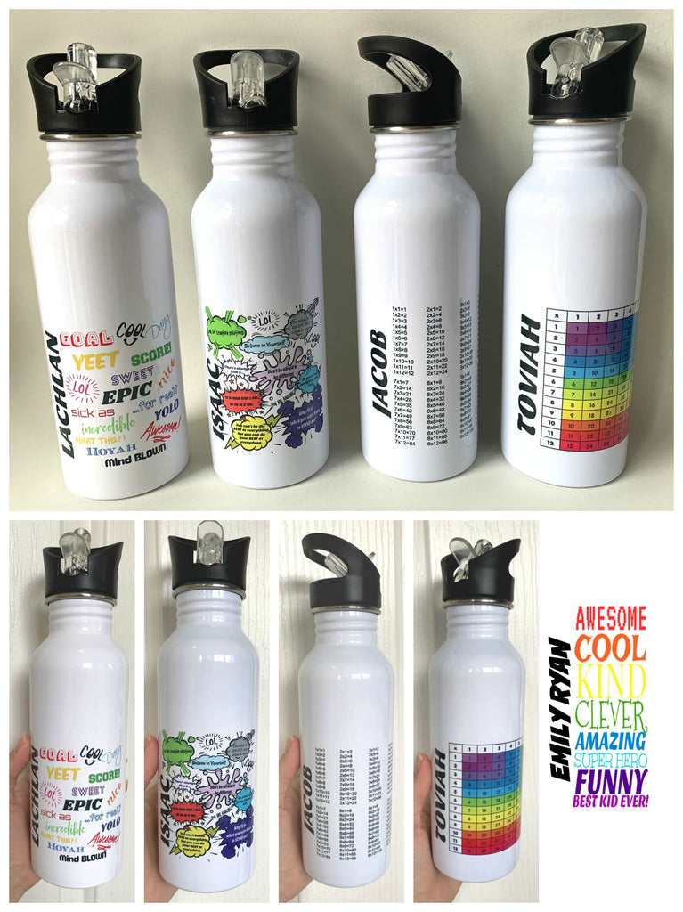 personalised kids drink bottles