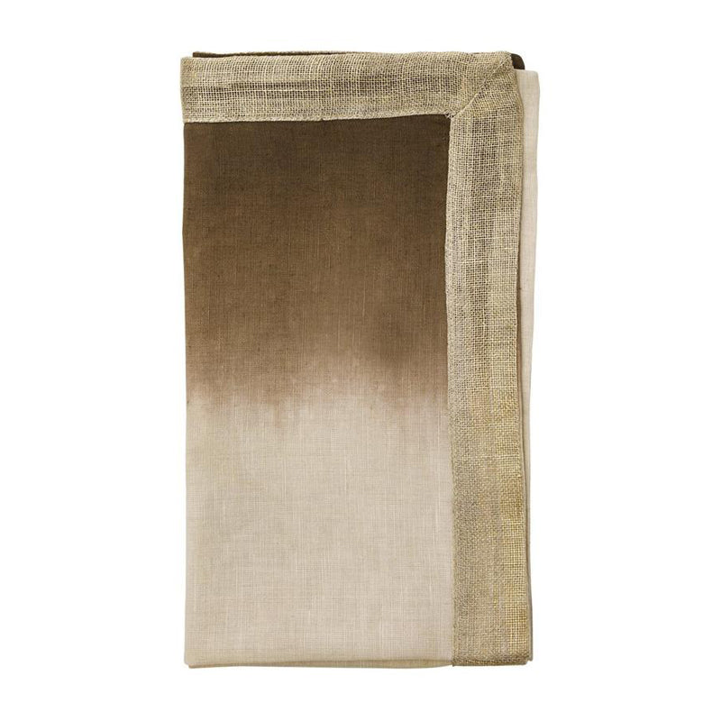 Kim Seybert Dip Dye Napkin in Natural, Brown, & Gold