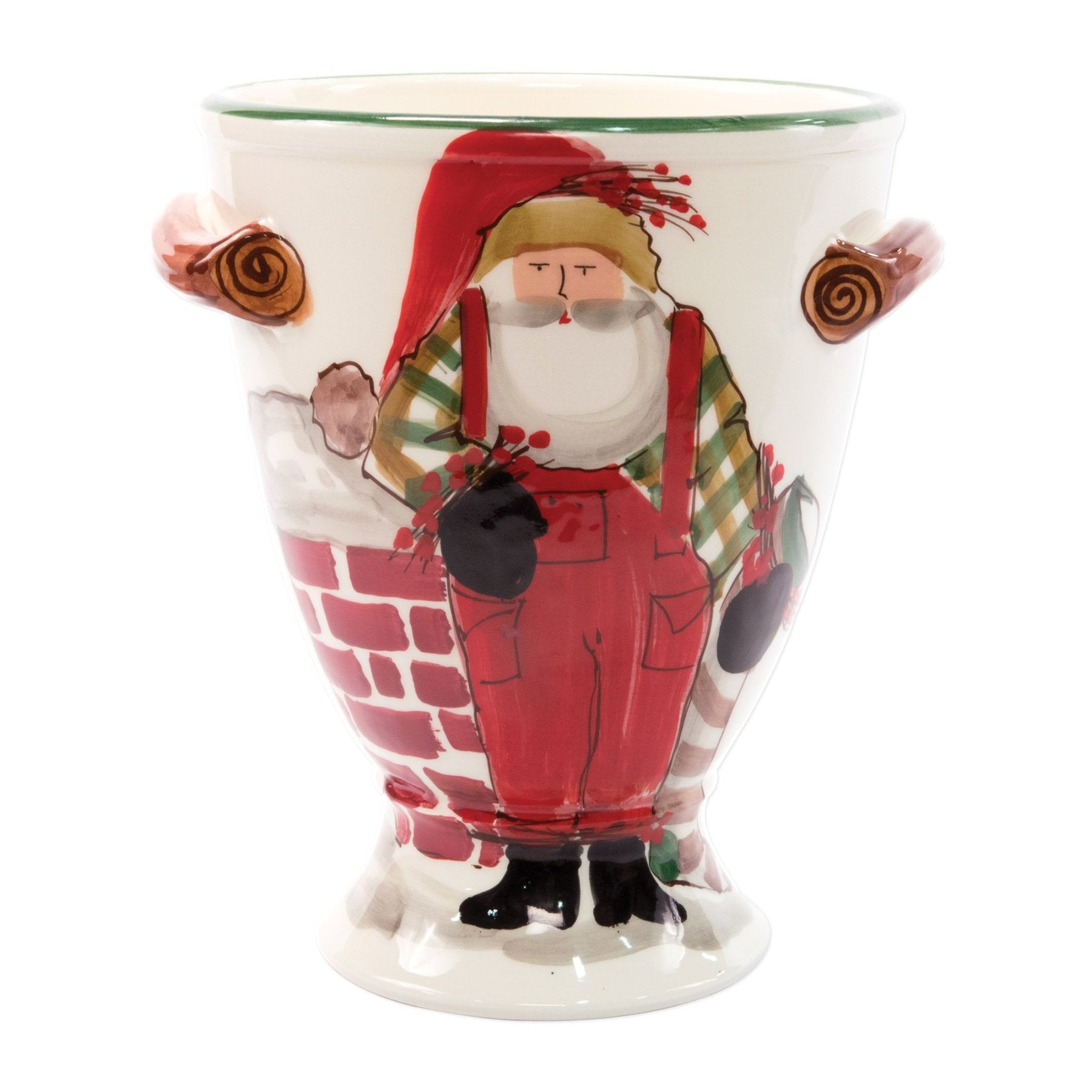 Vietri Old St. Nick Footed Vessel