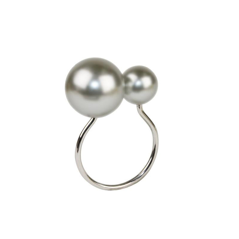 Kim Seybert Gray & Silver Pearl Napkin Ring