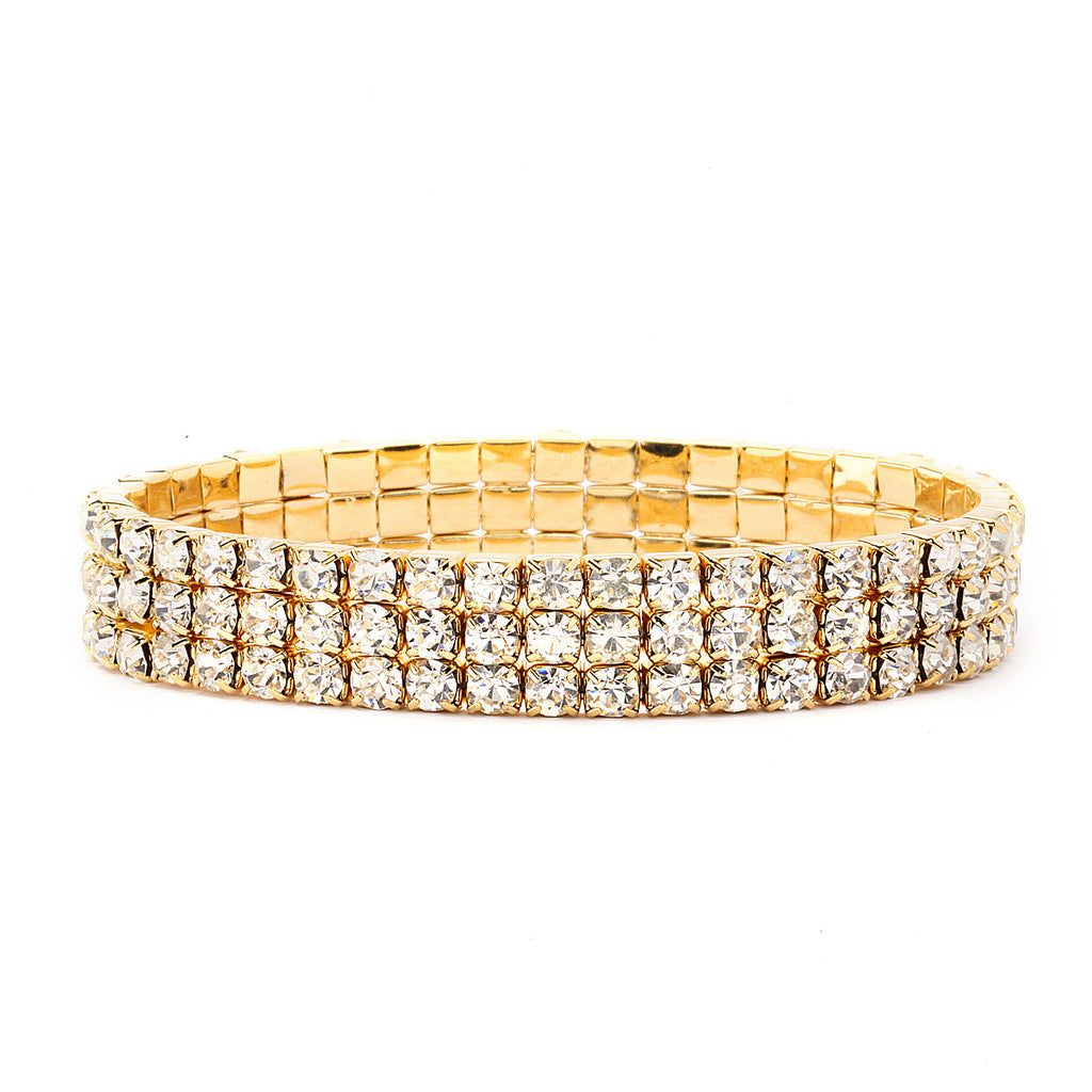 Premium CZ - 1 ~ 5 Row Elastic CZ Rhinestone Bracelets