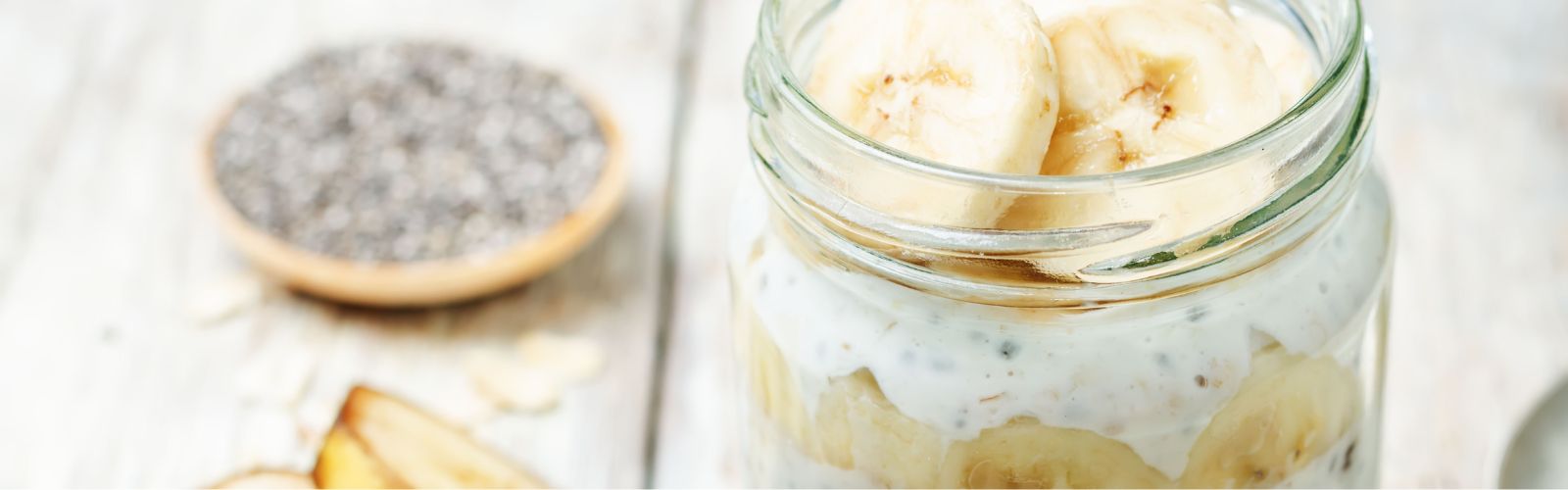 banana chia overnight oats recipe using Bootea Little Oats