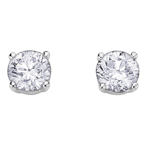 14k White Gold Canadian Diamond Solitaire Stud Earrings | Keir Fine ...