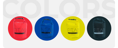 Waterproof Bag Colors Red, Blue, Yellow and Black