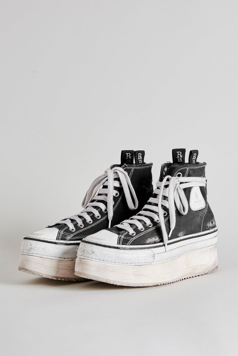 platform sneakers black and white