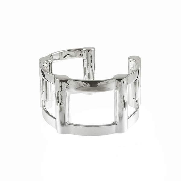 Half Cage Cuff | Silver Plated Brass - Rachel Katz Jewelry