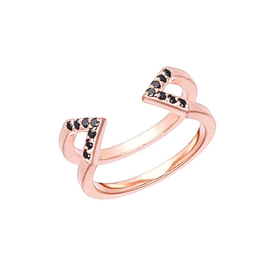 Black Diamond Dagger Ring | Rose Gold | Women's Diamond Rings - Rachel ...