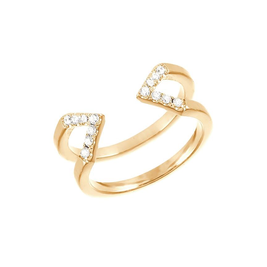Dagger Ring | Yellow Gold with White Diamonds | Rachel Katz Jewelry