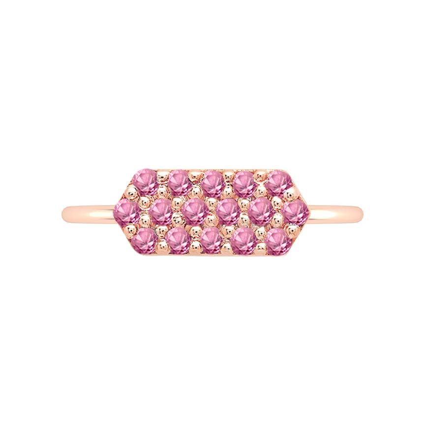 Pink Sapphire Marquis Geo Stacker | Rose Gold
