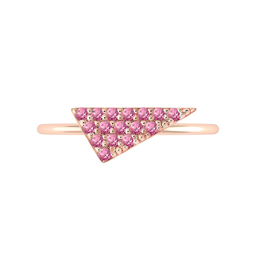 Pink Sapphire Triangle Geo Stacker | Rose Gold