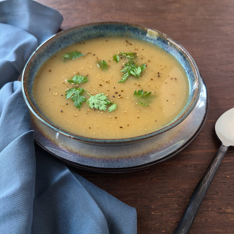 a bowl of parsnip soup