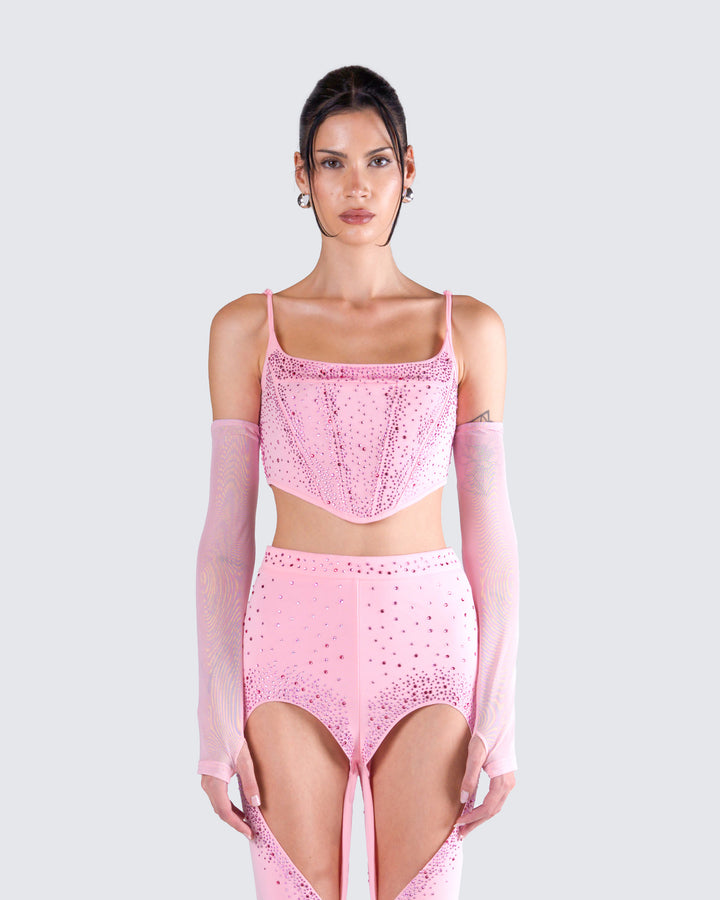 Pink Satin Waist Cincher