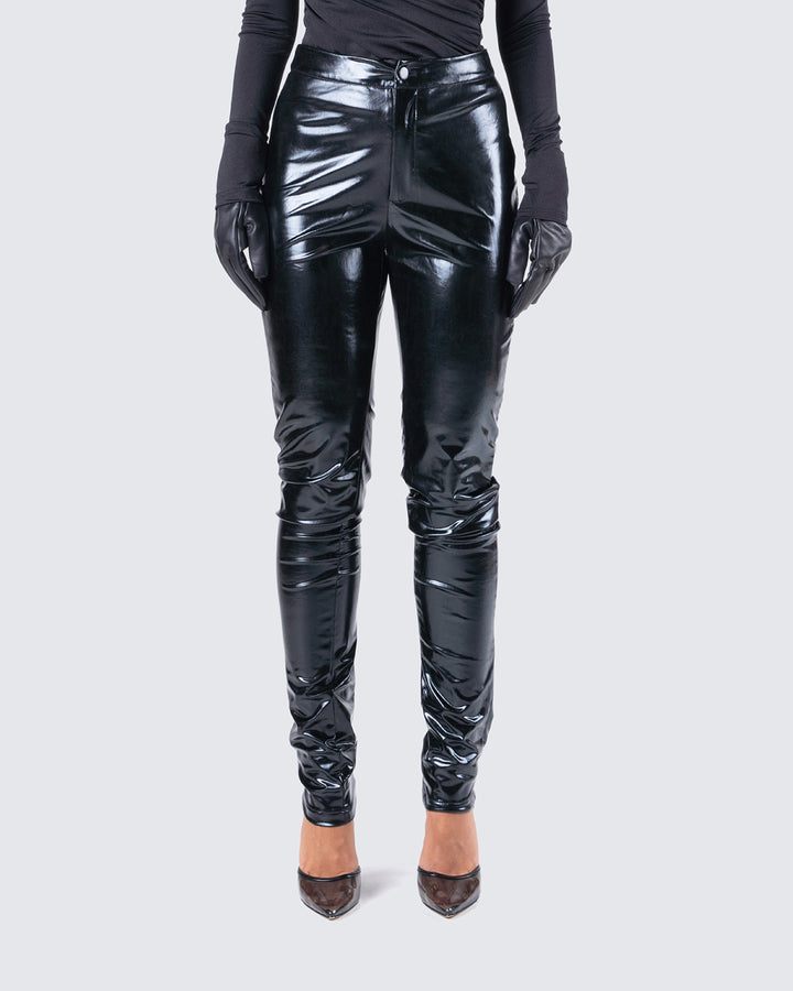 Bess Leather Trouser Black, BOTTOM/TROUSER