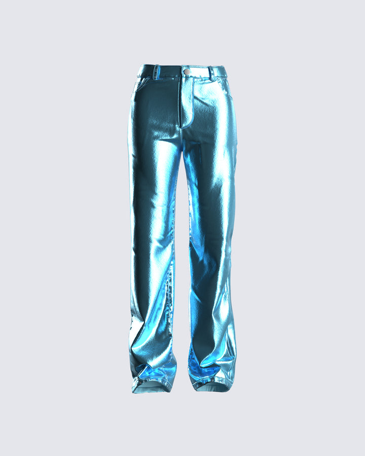 The Beat Me Blue Metallic Pants