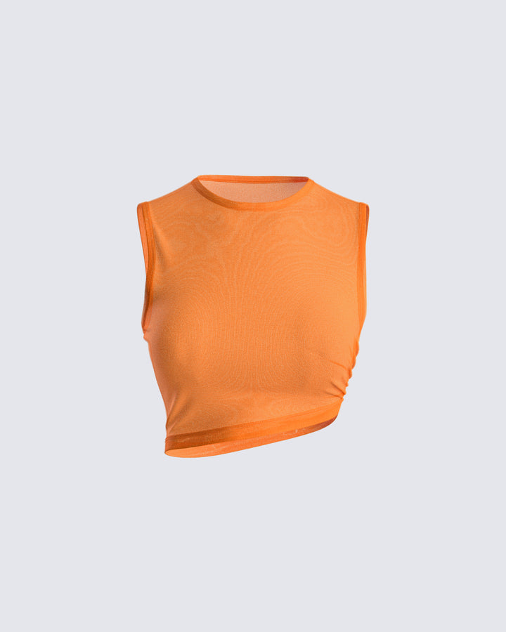 Can You Feel It U-Notched Ribbed Crop Top (Fanta Orange) · NanaMacs