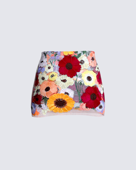 Addie Flower Mini Skirt 5632