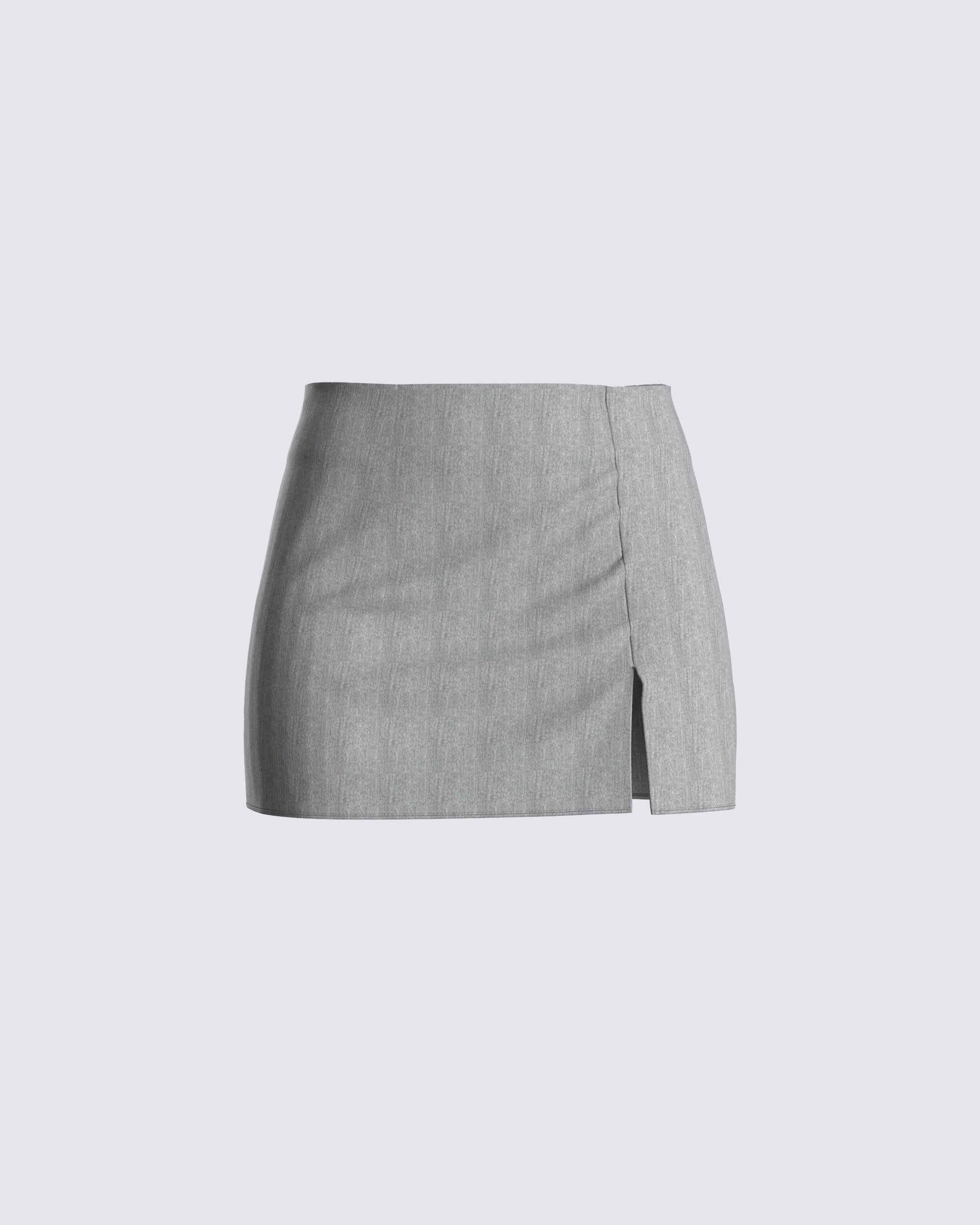 Madeleine Grey Pleated Mini Skirt – FINESSE