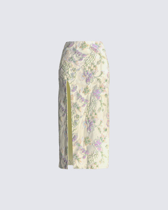 Lennon Floral Sequin Maxi Skirt