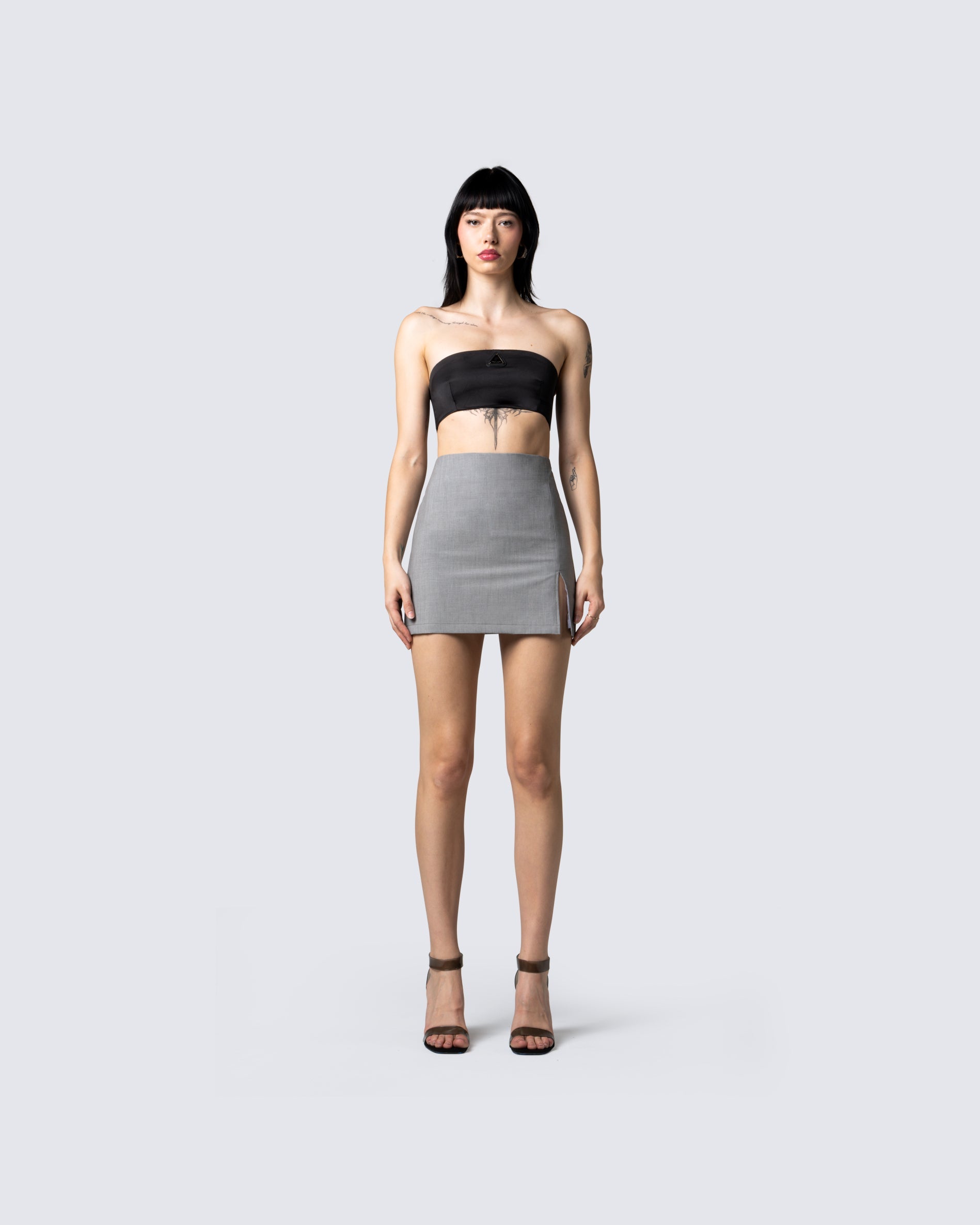 Madeleine Grey Pleated Mini Skirt – FINESSE