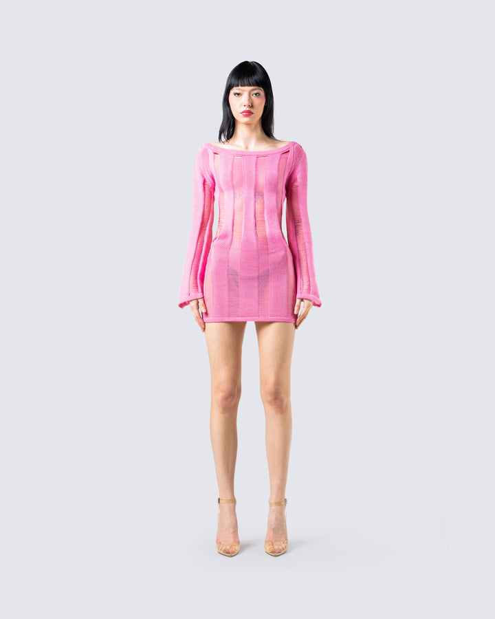 Mabel Pink Mini Dress – FINESSE